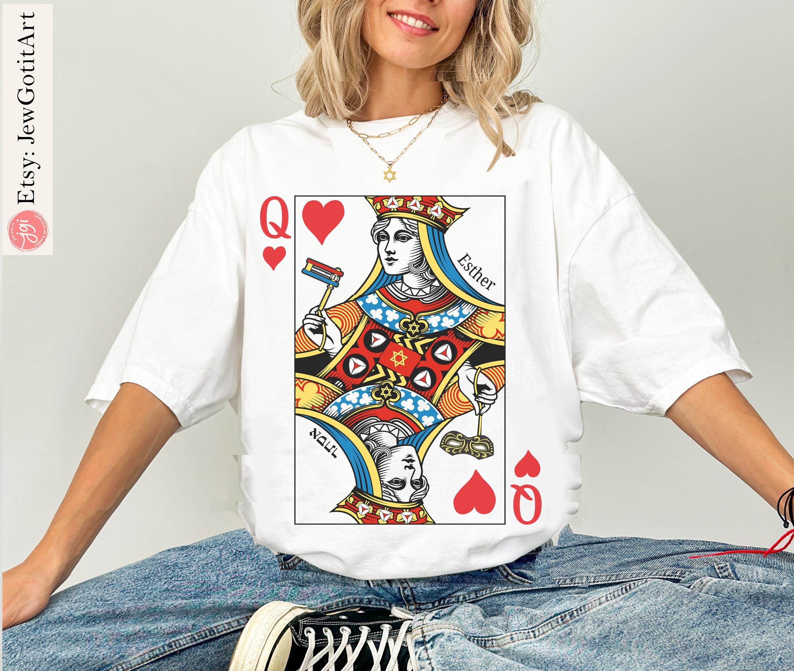 Queen Esther T-Shirt Purim Sweatshirt Unique Purim Costume by Israeli Artist Perfect Jewish Holiday Gift Am Yisrael Chai Queen Card Shirt