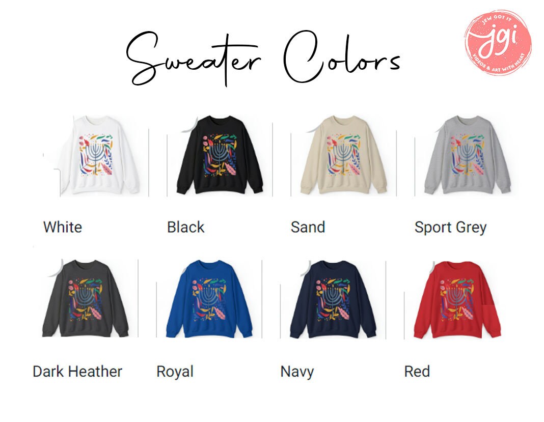 Hanukkah Flower Menorah Sweatshirt Holiday Sweatshirt Stand with Israel Hanukkah hanukkah gifts Jewish gift Israel art woman gift idea