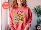 Fruits of Israel Sweatshirt 7 species fruit sweater woman jewish gift Israel Design Hanukkah Sweater Gift for her Garment-Dyed Sweatshirt
