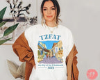 Tzfat Israel Shirt, City Tshirt sketch Unisex Heavy Cotton, Israel, israelite, am yisrael chai, hanukkah gift, holy land art vintage trendy