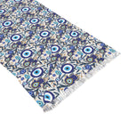 Evil Eye Hamsa Scarf Light Headwrap Pattern Fabric Hair Covering Jewish Women’s Accessories Israeli Artist Design Am Yisrael Chai Eyes Art