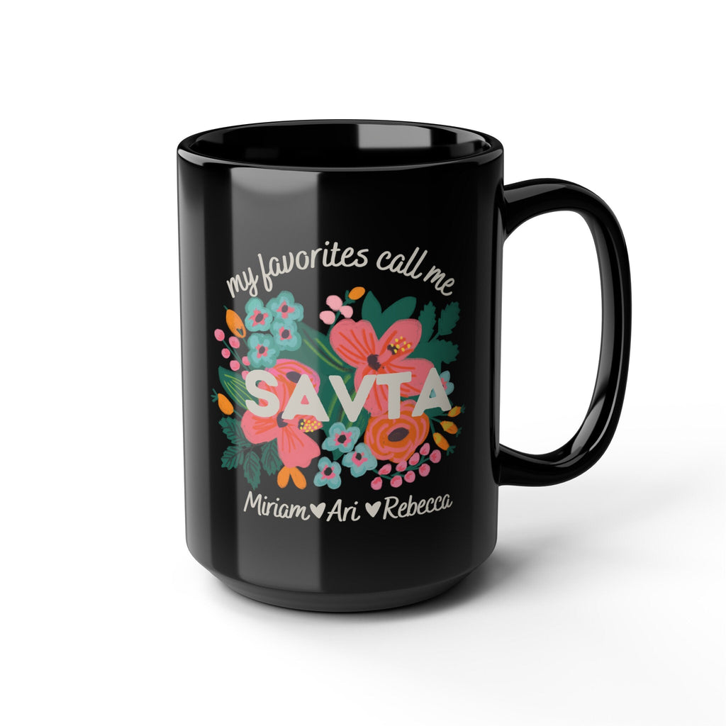 Personalized Imma Mothers Day Flower Mug 11oz 15oz Savta  jewish art coffee Ceramic Mugs Israel jewish gift Mother mom gifts Flowers Israeli