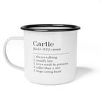 Personalised Name, dictionary word fun, Enamel Camping Mug, Gifts Ideas For Camper van Metal Insulating Hot Cold Outside, Mug, gift, gifts