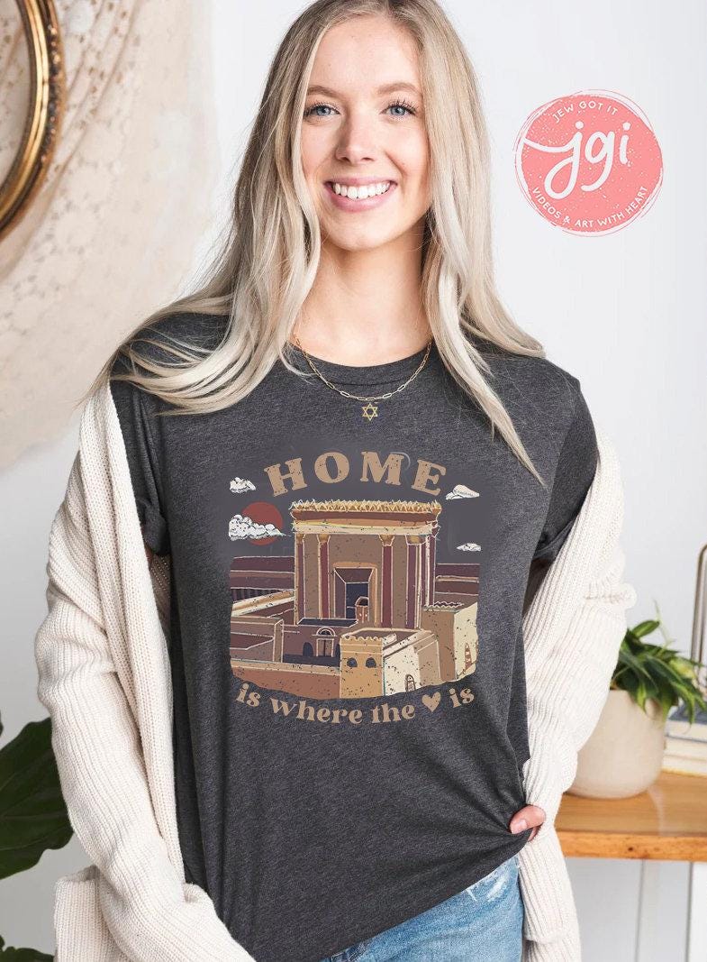 Third Holy Temple | HOME | where heart is | Jerusalem | Jewish shirt, vintage shirt, Jerusalem city Israeli Artist Jewish gift, Jewish Art
