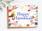 Hanukkah Holiday Card Set Colorful Happy Hanukkah Cards dreidel latkes candles menorah Beautiful Chanukah Card Funny Card Set Greeting cards