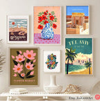 Jewish Israel Flower Market Art Print: Am Yisrael Chai Judaica