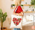 Israel Kalanit flower Heart, gift, flower tote bag, flower bag, tote bag, cotton bag, israel, shopping bag, jewish gift Israeli Artist