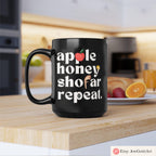 Apple Honey Shofar Repeat Mug 11oz 15oz Am Yisrael Chai, jewish art coffee cup Ceramic Mug Israel jewish gift Rosh Hashanah Gift Israeli