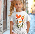 Flower Blooming T-Shirt Israeli Artist Graphic Tee Am Yisrael Chai Shirt Heart Israel Sweatshirt Jewish Gift Jewish Shirt