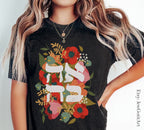 Ahava Love Shirt Hebrew Israel Jewish Purim shirt woman man jewish gift flowers Design Graphic flower Gifts for her Tshirt Israeli Artist
