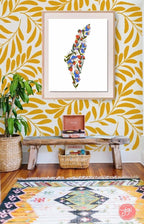 Israel Blooming Flowers Wall Art Poster Print State Israel Jewish Israel art Jewish gift Hand drawn art flower shirt Israel poster, prints