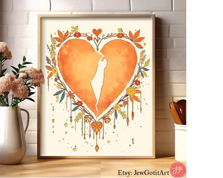 Flower Wall Art Never Forget Never Again Poster Jewish Gift Am Yisrael Chai Israeli Artist Framed or Unframed Jewish Decor Flowers Poster