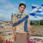 Israel Flag Map Scarf Light Men Women Hair Cover Covering Jewish Israeli Artist Am Yisrael Chai Headwrap Passover Israeli Maps Gifts Hebrew