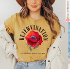 ReJEWvination Sweater unisex Shirt woman sweatshirt jewish gifts Israel Art Design Jewish Shirt Hanukkah Israeli Artist Kalanit red flower