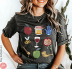 Rosh Hashanah Tshirt Am Yisrael Chai graphic tee Apple Honey Art jewish gift Israeli Artist Rosh Hashana Jewish Holiday Gifts Shana Tova