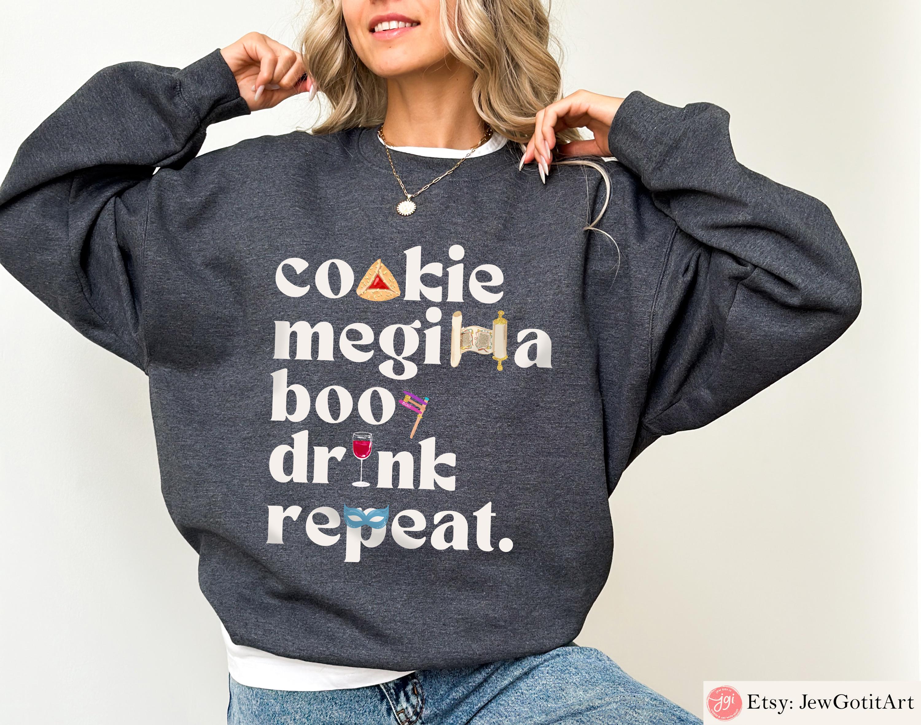 Purim T-Shirt Costume Shirt Israeli Artist Jewish Gift Israel Apparel Sweatshirt Am Yisrael Chai Purim Costume Megillah Hamantaschen Groger