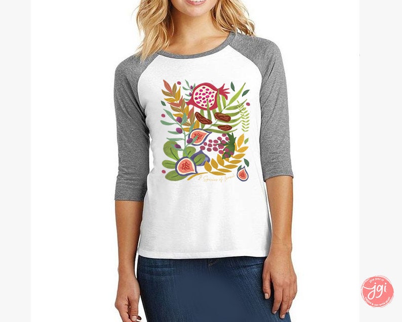 Unisex 3\4 Sleeve Baseball Tee, Pick any shirt design, jewish art, graphic tee, gift for her,gift for him, jewish ar israel, modest clothes