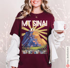 Shavuot Shirt Mount Sinai Jewish Art Tee Am Yisrael Chai T-Shirt Bible Gift Shavuos Holiday Shirt Jewish Gift Israeli Artist Design Torah