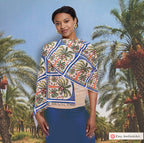 Palm Tree Dates Scarf Israeli Head Headwrap Flowers Scarves Women fabric Hair Cover Covering Jewish Israeli Artist Art Yisrael Chai Israel