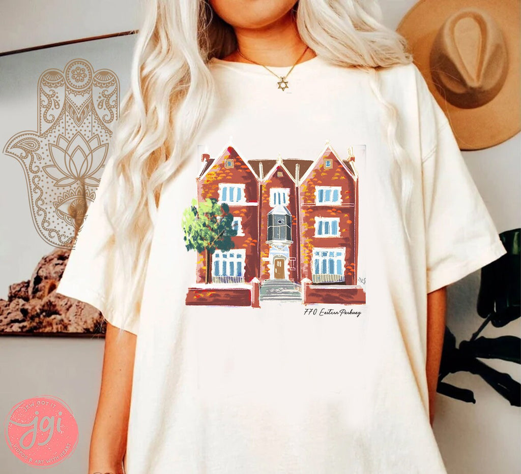 Chabad House 770 Eastern Parkway, Chabad, shirts for women, shirt, tshirt, shirt design, jewish art, Aesthetic, Gift for her, Rebbe, Jewish