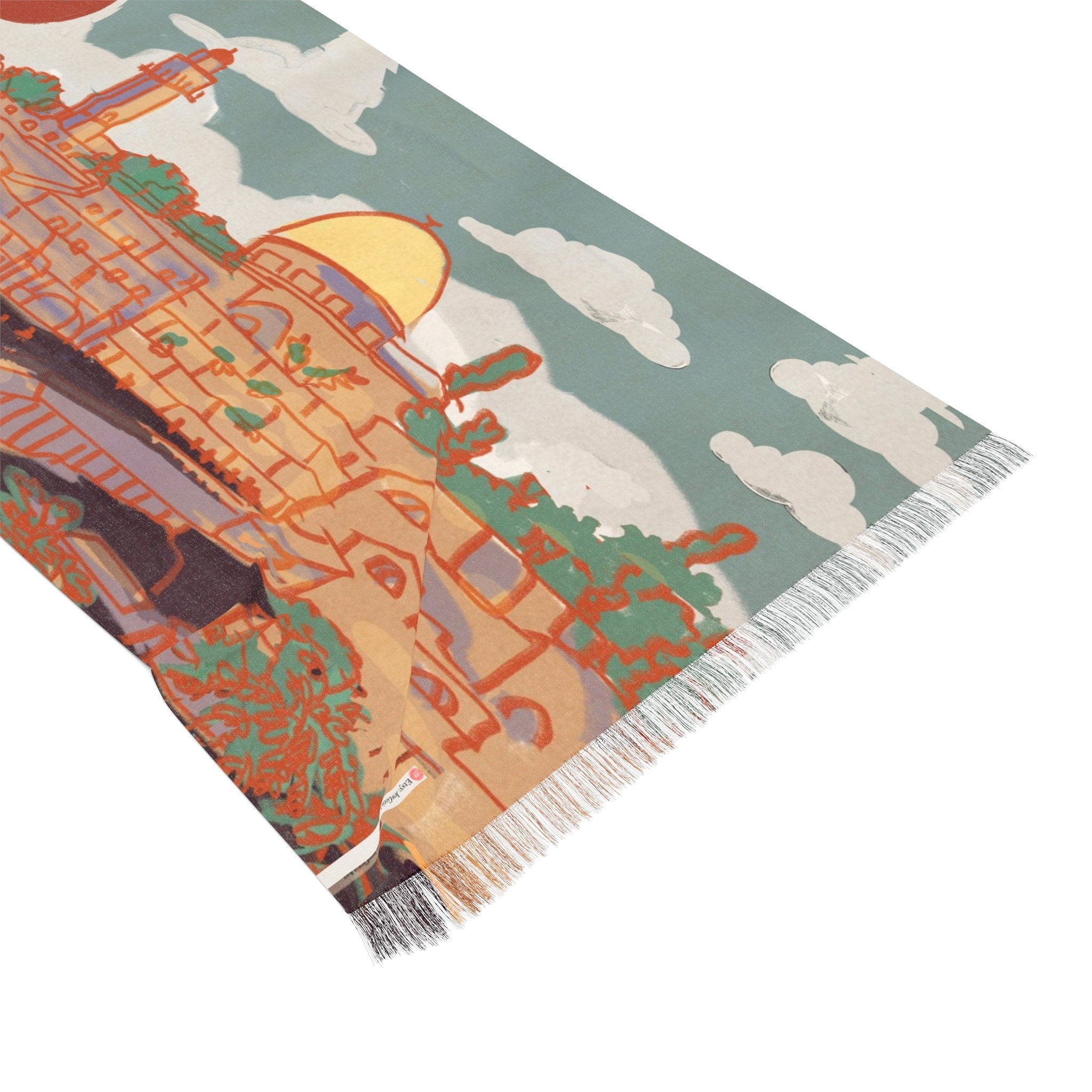 Jerusalem Scarf Kotel Western Wall Israel Head Headwrap Scarves fabric Hair Cover Covering Jewish Israeli Art Am Yisrael Chai Jewish Gifts