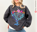 Hanukkah Menorah Sweater T-Shirt Unisex Floral Art Sweatshirt | Jewish Gift from Israeli Artist Israel Jewish Shirt Chanukah Israeli Artist