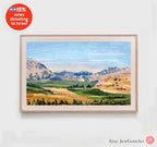 Israel Hills and Vineyards Wall Art Poster Print Painting Mountains Jewish Israel Jewish gift prints gifts Israeli Artist City Judean Hills
