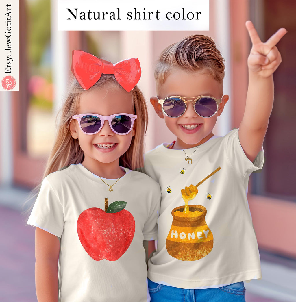 Apple Honey Matching Shirts  Onesie for Rosh Hashanah Am Yisrael Chai Jewish Gift for Toddlers Shana Tova Holiday Gifts Mother Daughter