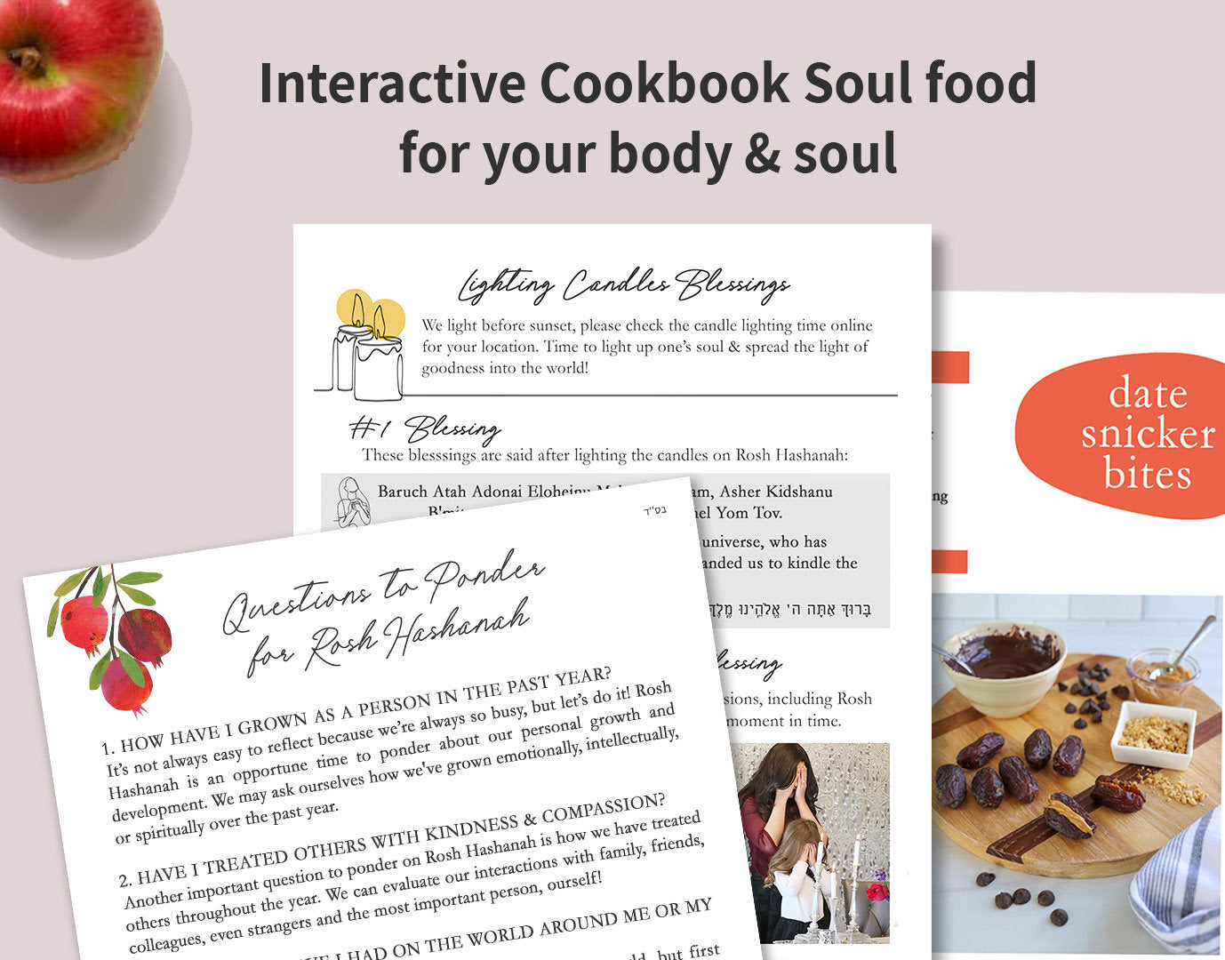 Rosh Hashanah Cookbook Download Recipes, blessings, Spiritual Preparation, Ebook, shana tova, Printable, Jewish New Year, Digital, simanim