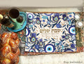 Personalized Shabbat Challah Cover Evil Eye Hamsa Design Custom Jewish Gift Shabbat Shalom Israel Table Decor Judaica Jewish Gift Hamsa Art