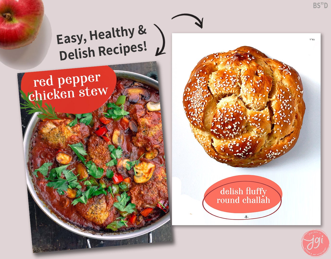 Rosh Hashanah Cookbook Download, Recipes, blessings, Spiritual Preparation, Ebook, shana tova, Printable, Jewish New Year, Digital, simanim