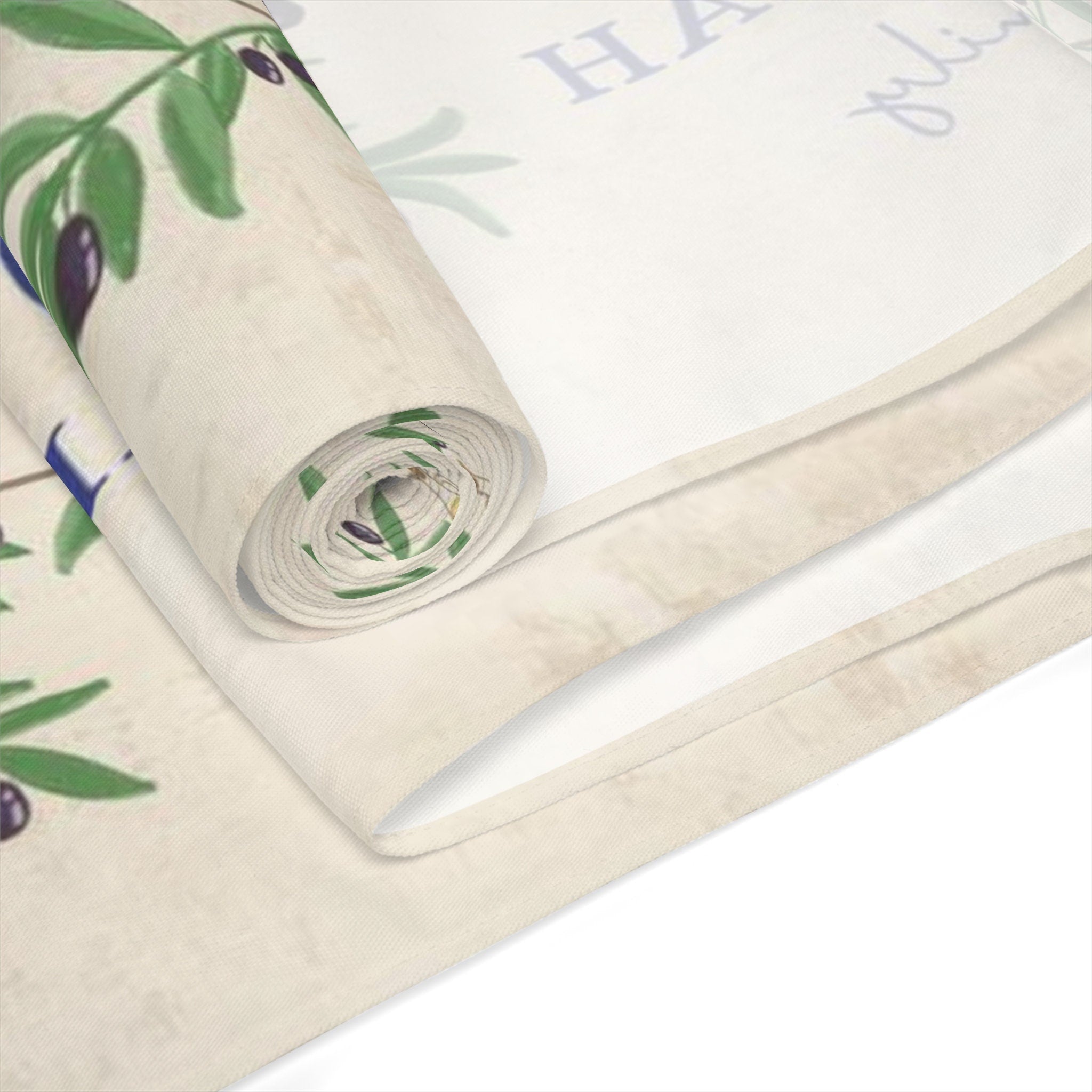 Hanukkah Custom Table Runner Add name Jewish gift chanukah Israel olive branch oil am yisrael chai jewish israel art personalized customized