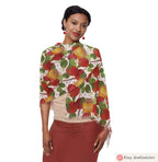 Apple & Honey Scarf Rosh Hashanah Headwrap Floral Fabric Hair Covering Jewish Women’s Accessories Israeli Artist Design Am Yisrael Chai