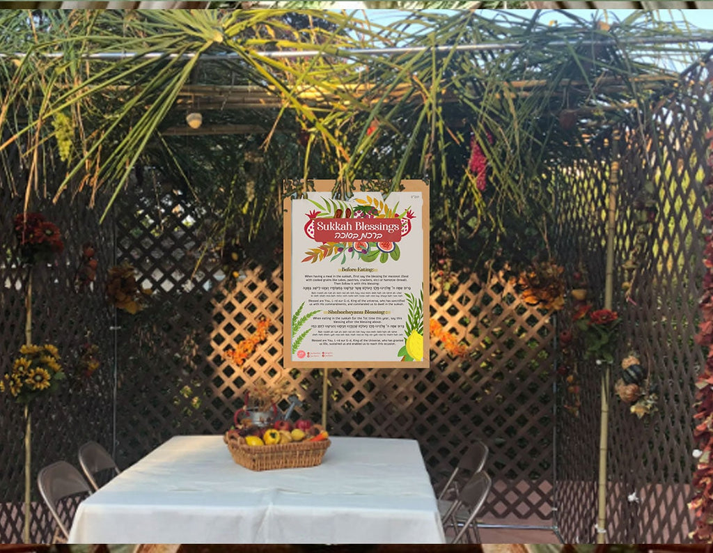 Sukkah Blessings Printable Decoration for Sukkah, decor for Sukkot, Gift, Download Brachot | Blessings sitting sukkah, feast of tabernacles