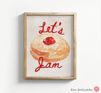 Hanukkah Jelly Donut Art Poster: Jewish Gift, Israeli Design Chanukkah