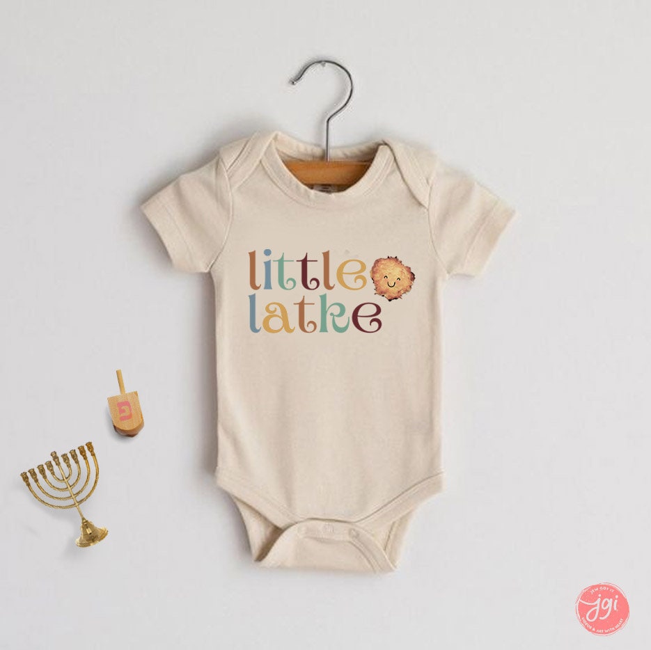 Any Design on Baby Onesie Israel Art latke, Infant Jersey Bodysuit jewish gift, baby gifts Rosh Hashanah hanukah jewish gift one year old
