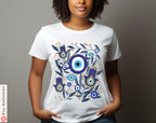 Evil Eye Hamsa Shirt Eyes Art T-shirt Am Yisrael Chai jewish gift Israeli Artist Rosh Hashanah Jewish Holiday Gifts Jewish Art Hamsa Art