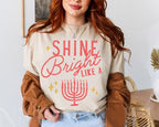 Menorah Hanukkah Tshirt unisex Menorahs Shirt woman, man shirt, jewish gift, Israel, Design Jewish Shirt Chanukah Israeli Artist Holiday
