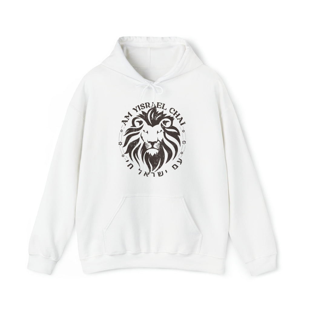 Hoodie Am Yisrael Chai, Lion Zion Unisex Heavy Blend Hooded Sweatshirt, graphic, israel, art, jewish, jewish gift Israelite, Israeli Pride