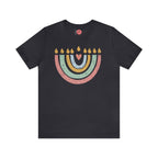 Hanukkah Menorah Shirt, Unisex Heavy Cotton Tee, Hanukkah, hanukkah gifts, Jewish gift, Israel art chanukah woman shirt flower tshirt Israel
