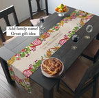 Sukkot Table Runner, Rosh Hashanah Jewish gifts Jewish holiday Israel 7 species Lulav Etrog jewish art table decor, custom personalized gift