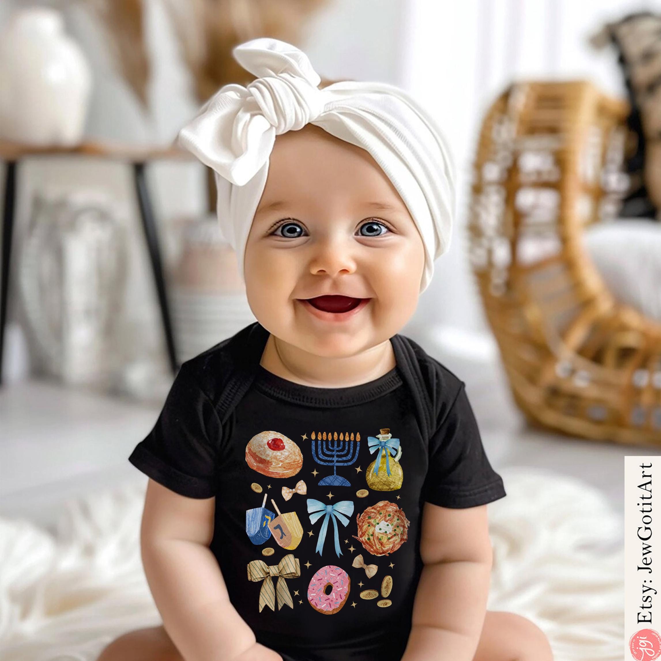 Menorah Hanukkah Sweater Coquette Bows Shirt TShirt Unisex Latke Art Sweatshirt Jewish Gift from Israeli Artist Israel Jewish Chanukah חנוכה