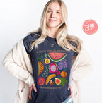 Jerusalem Fruit Market TShirt, Machane Yehuda Shuk, fruit bag, trendy shirt, israel aesthetic, jewish gift, market shirt, women, israel art