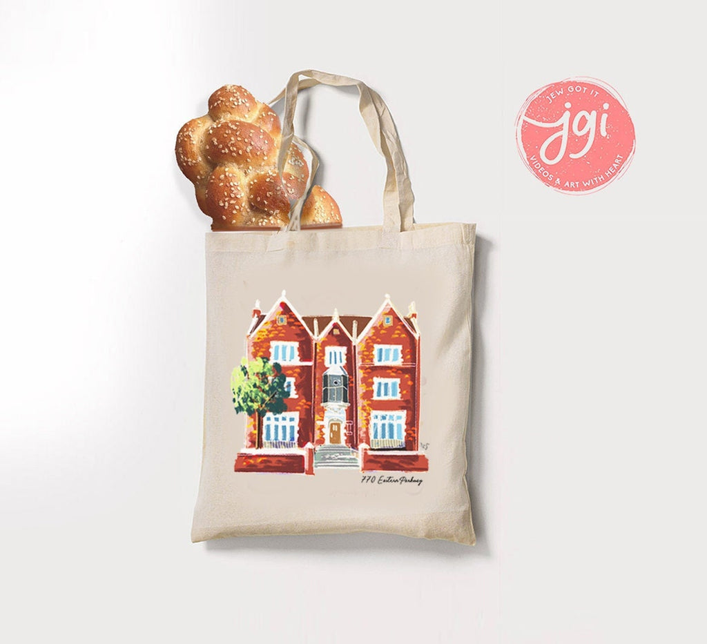 770 Chabad, Eastern Parkway, Tote bag, cotton canvas bag, Tote bag, Aesthetic tote bag, Aesthetic, Gift for her, Art bag, Art, Jewish, Gift