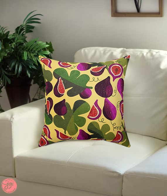 Israel Patterns Pillowcase Faux Suede Square home decor pillow couch modern pattern gift idea fruit flowers Rosh Hashanah Pillowcases Art