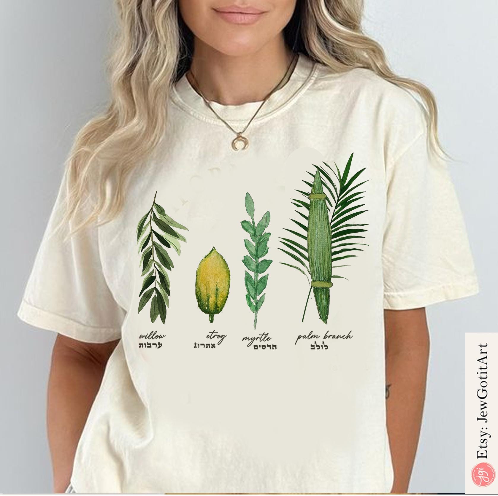 Lulav Etrog Sukkot Shirt Kid 4 Species Israeli Artist tshirt Sweatshirt Sukkah Feast of Tabernacle Decoration gift Jewish Holiday