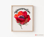 Kalanit Flower Wall Art Israel National Flower Jewish Gift Print Am Yisrael Chai Red poppy Red flower Jewish Gift Israel Art Am Yisrael Chai