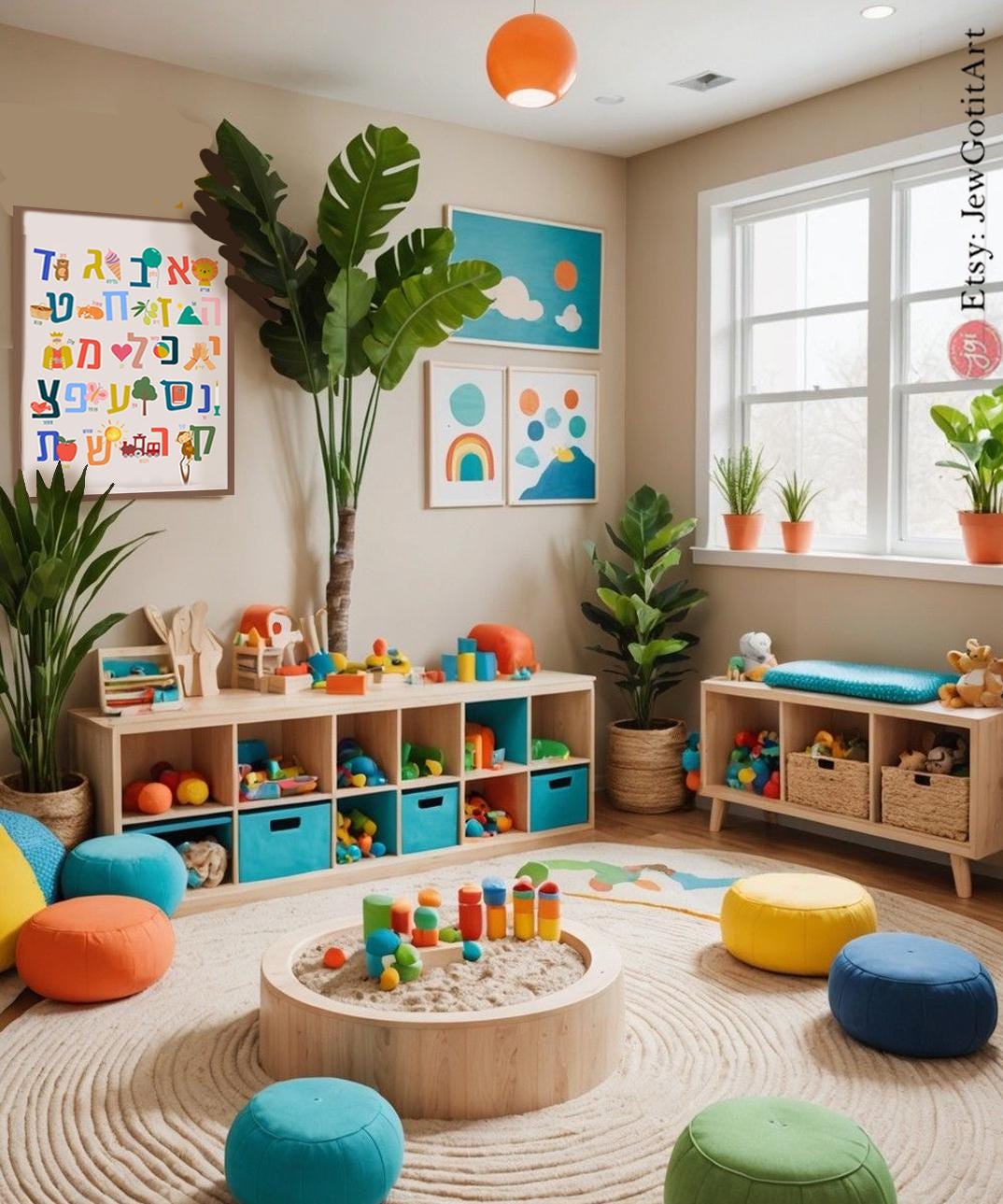 Alef Bet Hebrew Wall Art Jewish Alphabet Poster Am Yisrael Chai Print Israel Art Kids Room or School Decor Judicia Personalized Jewish Gift