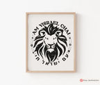 Am Yisrael Chai Wall Art Print Poster Jewish Home Decor Israel Gift Hebrew Israel Art Framed or Unframed Israeli Artist Design Lion Zion Art