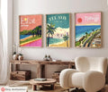 3 Beach Art Prints or Frame Art Poster Am Yisrael Chai Jewish Gift Israeli Artist Jewish Gifts Wall Art Poster Israel Beaches Art City Art
